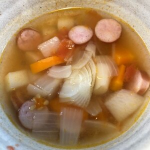 野菜たっぷり！簡単コンソメスープ